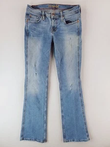 American Eagle Jeans Womens 4 Blue Flared Boot Distressed Stretch Denim Y2K Pant - Picture 1 of 18