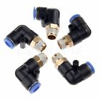 5Pcs Male 4-12mm Pneumatic Air Water Push in Swivel Elbow Fitting Connecter Tube