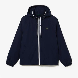 Men's Lacoste Detchable Hood Water-Repellent Jacket in Blue - Picture 1 of 1