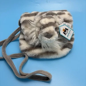 HTF Retired Jellycat Snow Tiger Shoulder Bag New With tags Mint condition Soft! - Picture 1 of 11