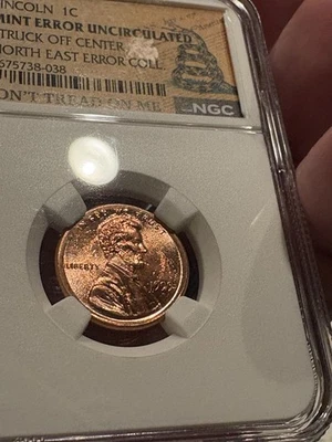 1999 BU Red Penny, struck Off Center Lincoln Cent 1C , Brilliant Color, NGC - Image 1 of 4