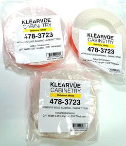 Lot of 3 Klearvue Cabinetry Adhesive Edge Banding Cabinet Trim 35ft Rolls - Picture 1 of 2