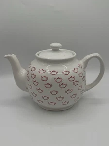 SADLER, Inglaterra Blanca con Rojo "Diseño de Tetera" Novedad Tetera De Colección - Imagen 1 de 11