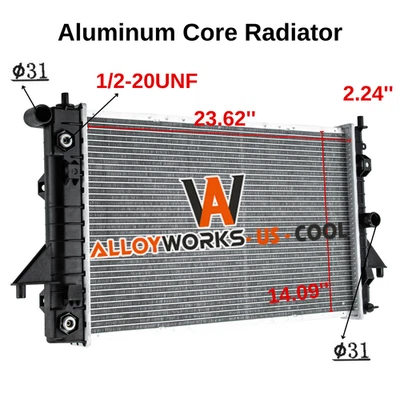 Radiador de núcleo de aluminio para 1994-2002 1998 Saturn SC1 SC2 SL1 SL2 SW2 SW1 1,9 L Foto 1 de 4