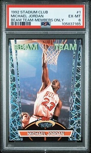 PSA6 1992 STADIUM CLUB BEAM TEAM MEMBERS ONLY #1 MICHAEL JORDAN - Bild 1 von 2