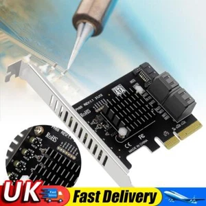 PCIe X4 To SATA3.0 Expansion Adapter Card Supports Cascaded Trim for Desktop PC - Afbeelding 1 van 18