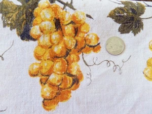 Vintage Linen Tablecloth Luther Travis Golden Grapes Ecru 60" X 46" Mid Century - Picture 1 of 9