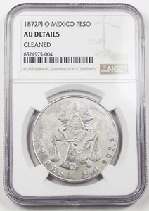 MEXICO Republic 1872 Pi H One Peso Silver Coin NGC AU Details "Balance Scale" - Picture 1 of 4