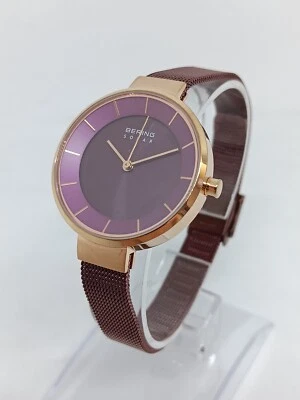 Reloj Bering Slim Solar 14631-969 para mujer 31 mm oro rosa/púrpura S/acero Foto 1 de 4