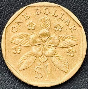 1990 Singapore Coin $1 One Dollar KM# 54b Asia UNCIRCULATED Coins FREE SHIPPING - Picture 1 of 5