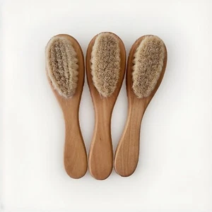 Soft Baby Hair Brush Comb For Newborn Wooden Handle Head Comfort 1pcs - Picture 1 of 5