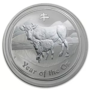 Perth Mint Australia $2 Lunar Series II Ox 2009 2 oz .999 Silver Coin - Picture 1 of 2