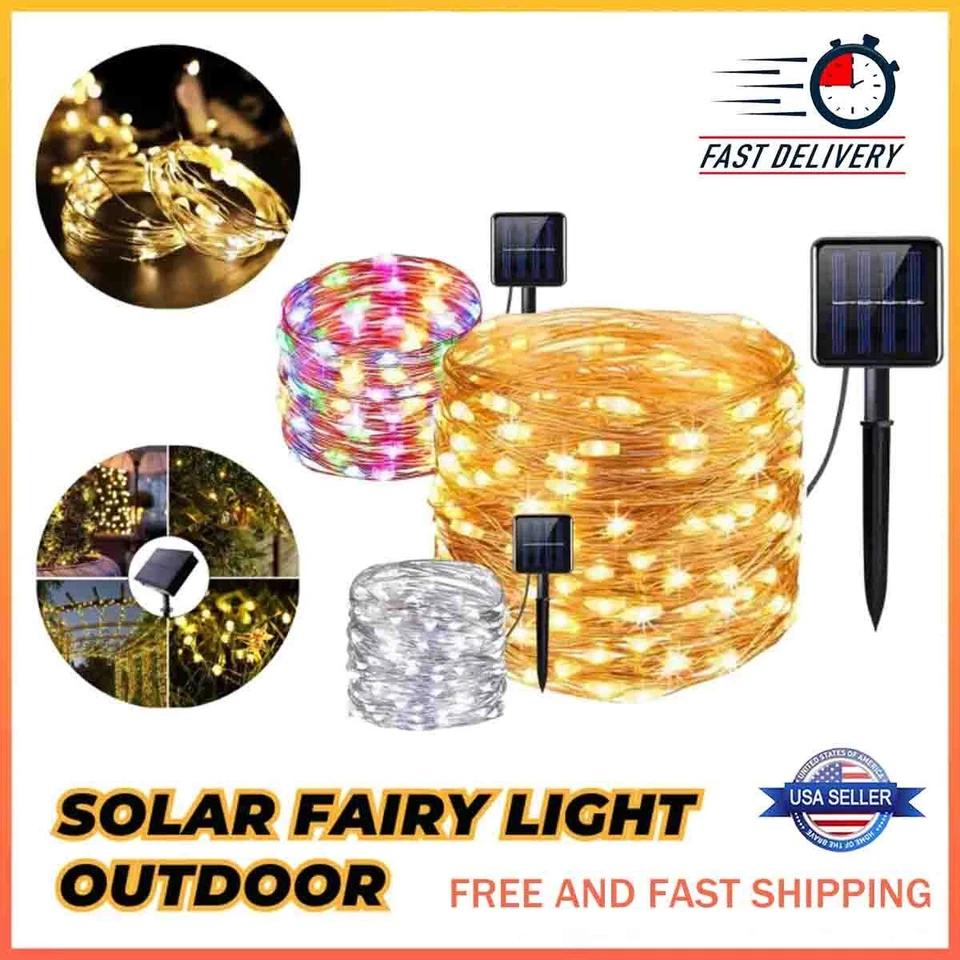2 Pack 8 Modes Solar Twinkle Lights, Waterproof Mini LED Solar String Lights - Image 1 of 1