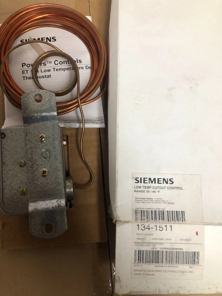 Siemens 134-1511 Low Temperature Cutout Control Range 35 to 45 deg - Image 1 of 1