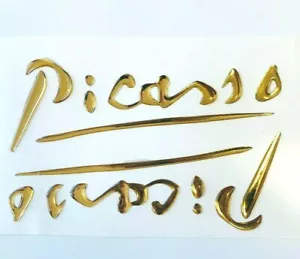 EMBLEMA CITROEN PICASSO Adesivo, Pannello Corpo, EDIZIONE ORO Picasso Decalcomania C2 C3 C4 - Foto 1 di 6
