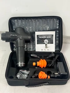 LCD Deep Tissue Percussion Massage Gun w/ 6 Heads & Carrying Case, Black, JMQ001 - Picture 1 of 6