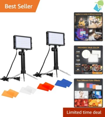 60 LED Portable Photography Lighting Kit Continuous Tabletop Studio Light Fil... - Image 1 of 4