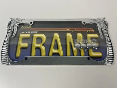 Marco de matrícula pulido cromado palmera tropical - plateado/cromo Foto 1 de 2