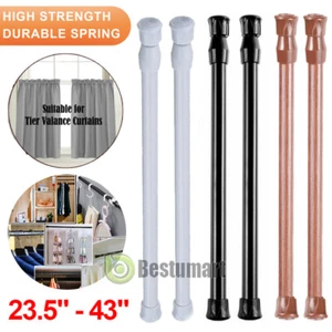 Telescopic Shower Curtain Rail Extendable Pole Bathroom Door Window Wardrobe Rod - Picture 1 of 36