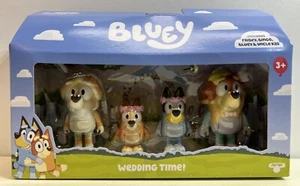 Bluey Wedding Time 4pk Figures Set Bluey Frisky Bingo Uncle Rad NEW - Picture 1 of 2