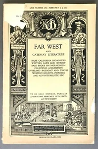 Anderson Galleries Catalogue No. 1706 Far West and Gateway Literature 1923 - Picture 1 of 12
