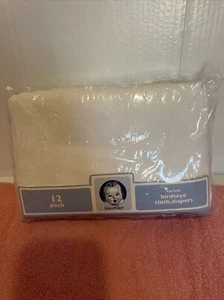 Gerber flat fold birdseye cloth diapers 12 pack, Never Used Packaging Crinkled - Picture 1 of 4