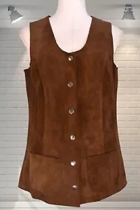 Gilet vintage scamosciato anni 70 - mod Gogo - UK 6 - Foto 1 di 5
