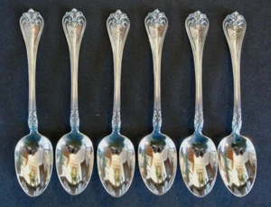 Set of 6 Towle Sterling Silver DOROTHY BRADFORD Pattern 3 7/8" Demitasse Spoons - Picture 1 of 6