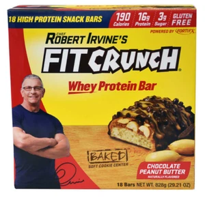 Robert Irvine’s 18ct Fit Crunch Chocolate Peanut Butter Whey Protein Bar - Picture 1 of 1