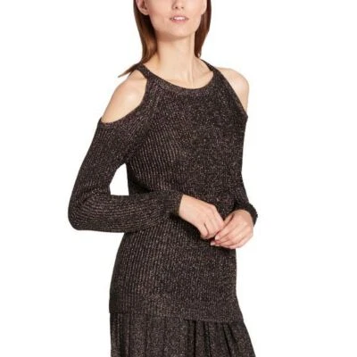 DKNY NUEVO Suéter Top Para Mujer Metálico Hombro Frío Cuello Redondo TEDO Foto 1 de 2