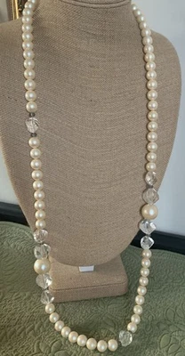 Collar Monet collar de perlas de imitación cristales acrílicos facetados 40" de longitud Foto 1 de 4