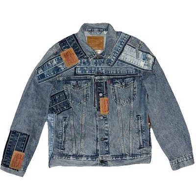 Levi's 501 Birthday The Trucker Jacket Light Indigo Premium Patchwork Sz M NWOT - Image 1 of 4