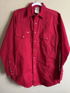 Carhartt Mens Rugged Outdoor Wear Vintage S01 Red Pearl Snap Western Shirt - Picture 1 of 6