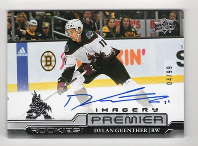 2022-23 Upper Deck Premier Dynamic Imagery Autograph Rookie Dylan Guenther 04/99 - Image 1 of 2