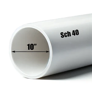 10" PVC Pipe | Schedule 40 | Custom Cut Lengths 12"-96" | Culvert & Plumbing - Picture 1 of 10