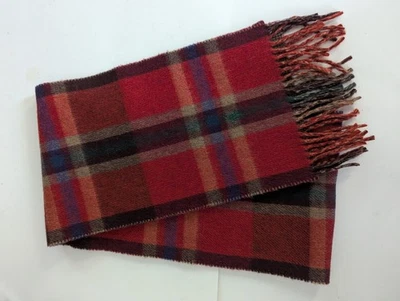 De Colección Polo Ralph Lauren Lana Hecho en ITALIA Naranja -Marrón Bufanda Reversible Foto 1 de 4