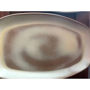 Vintage Frankoma Pottery Prairie Green Brown Serving Snack Tray 5PS 13.5" x 8.5" - Picture 1 of 3