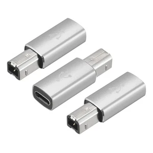 USB C Femmina in Converitore,Tipo-C a USB B Adattatore Argento,3pz - Photo 1/7
