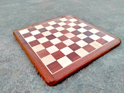 Indian Wooden Handmade Flat Chess Board 16"x16" Inch Christmas Gifts Kids Game - Image 1 of 4