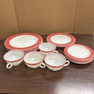 Vintage Pyrex "Pink Flamingo" 14 Teile Speiseteller, Tassen Exc. Sauber. L@@K - Bild 1 von 18