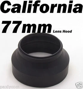 77mm 3 Stage Collapsible Rubber Lens Hood Canon Nikon Sony Sigma Pentax Camera - Picture 1 of 8