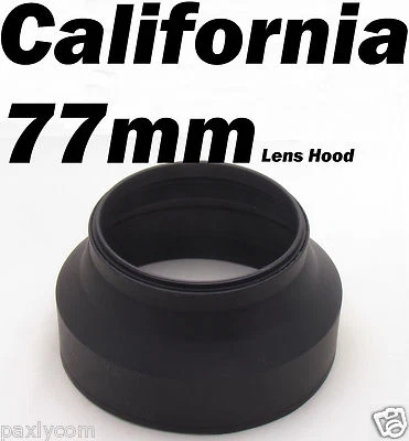 PAXLY 77mm 3 Stage Collapsible Rubber Lens Hood Canon Nikon Sony Sigma Pentax Camera