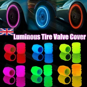 16x Universal Fluorescent Car Tire Valve Caps Luminous Bike Tire Valve Stem Caps - Picture 1 of 17