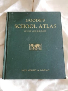 Goode's School Atlas: Revised and Enlarged Rand McNally Hardcover 1932 edition - Picture 1 of 11