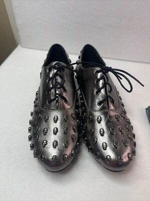 Abbey Dawn Skull Shoes Silver Size 10 by Avril Lavigne Skull Accents Tough Crowd - Image 1 of 4