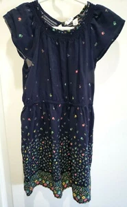 GAP girls dark blue SUMMER DRESS FLOWERS size small short sleeve CUTE MOM @@ - Picture 1 of 1