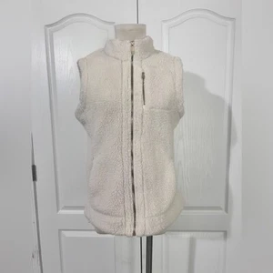 Calvin Klein Fleece Sherpa Polyester Creme Weste mit Taschen - Gr. L - Bild 1 von 10