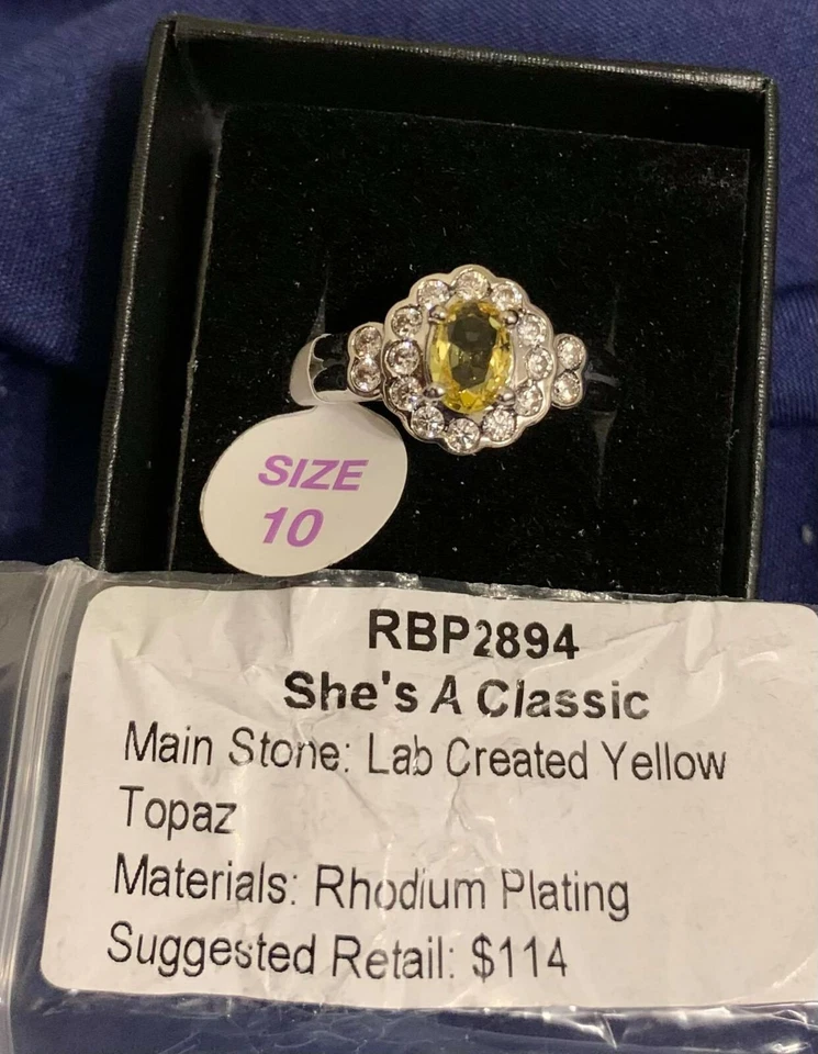 Кольцо-бомба вечеринка желтый топаз размер 10 кольцо RBP2894 - Изображение 1 из 1