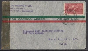 Mexico - Aug 20, 1943 Censored Cover to States - Picture 1 of 1