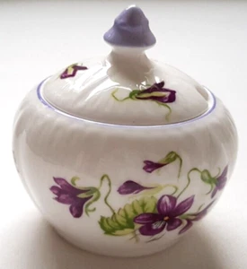 Shelley Veilchen Marmeladendose Deckel Fine Bone China England 1945-66 Vtg. - Bild 1 von 19